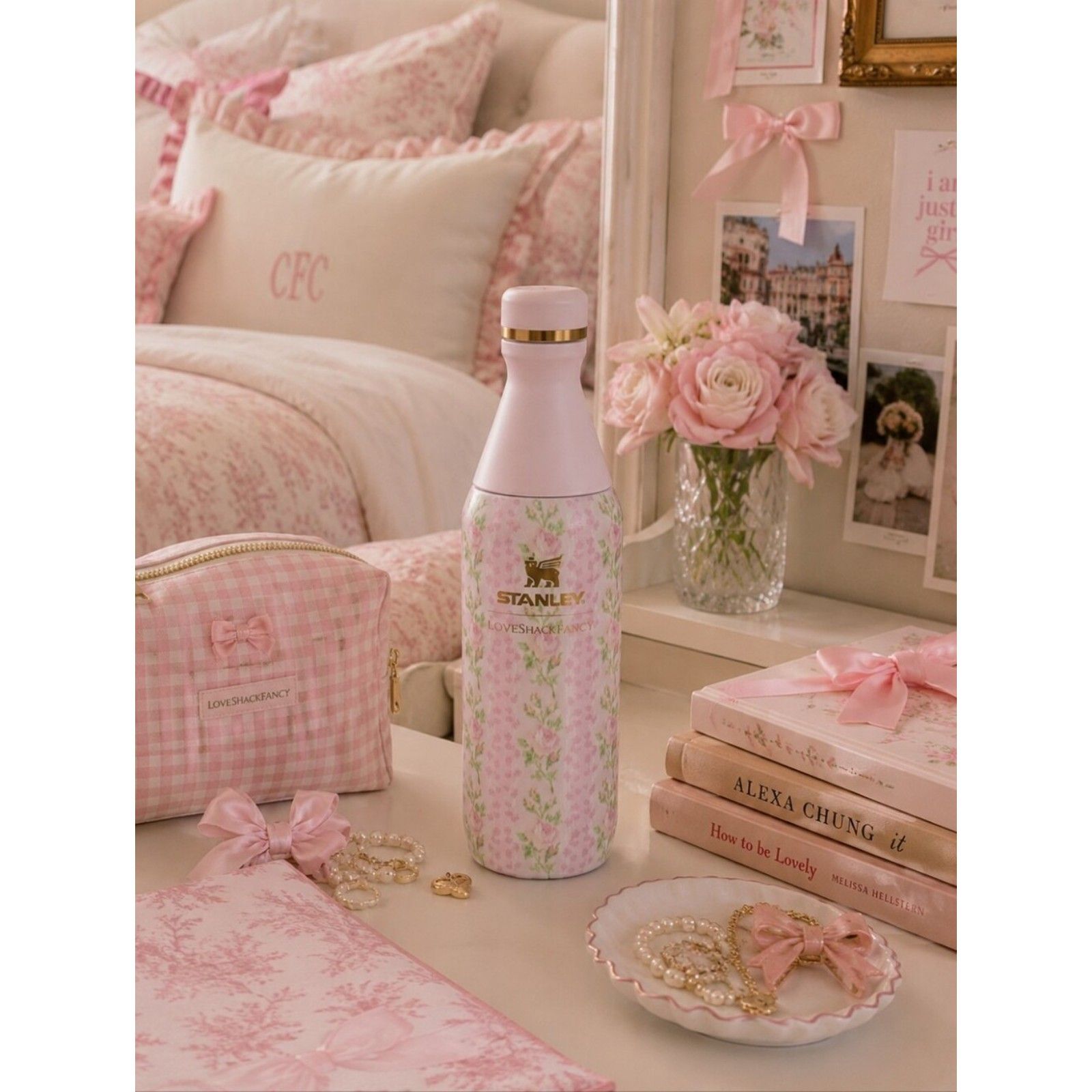 Loveshackfancy Stanley Blooming Heirloom All Day Slim 20oz New Cottagecore